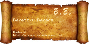 Beretzky Baracs névjegykártya